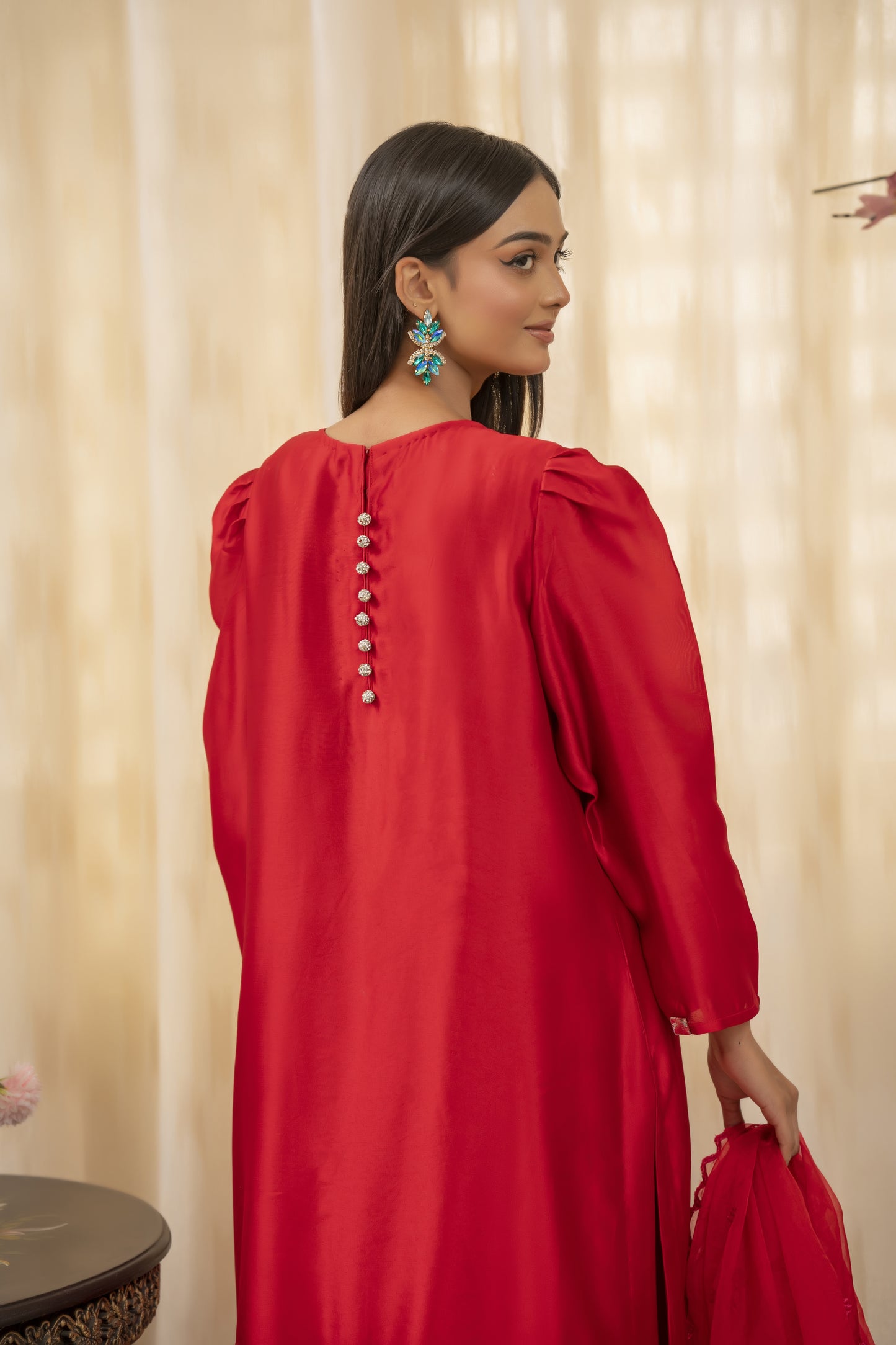 SAANJH - Cherry Red Formal Co-Ords - 2 PCS