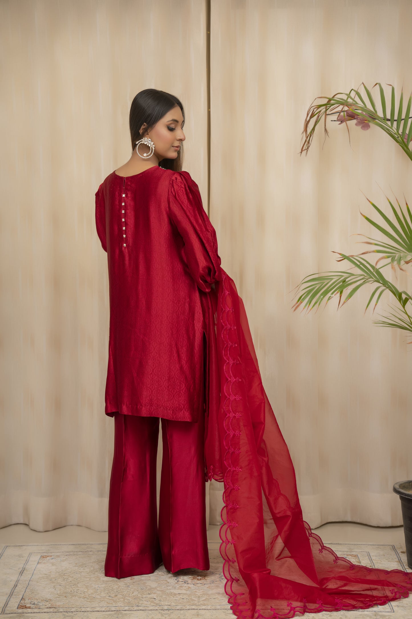 RAINA - Maroon Formal Co-Ords - 2 PCS