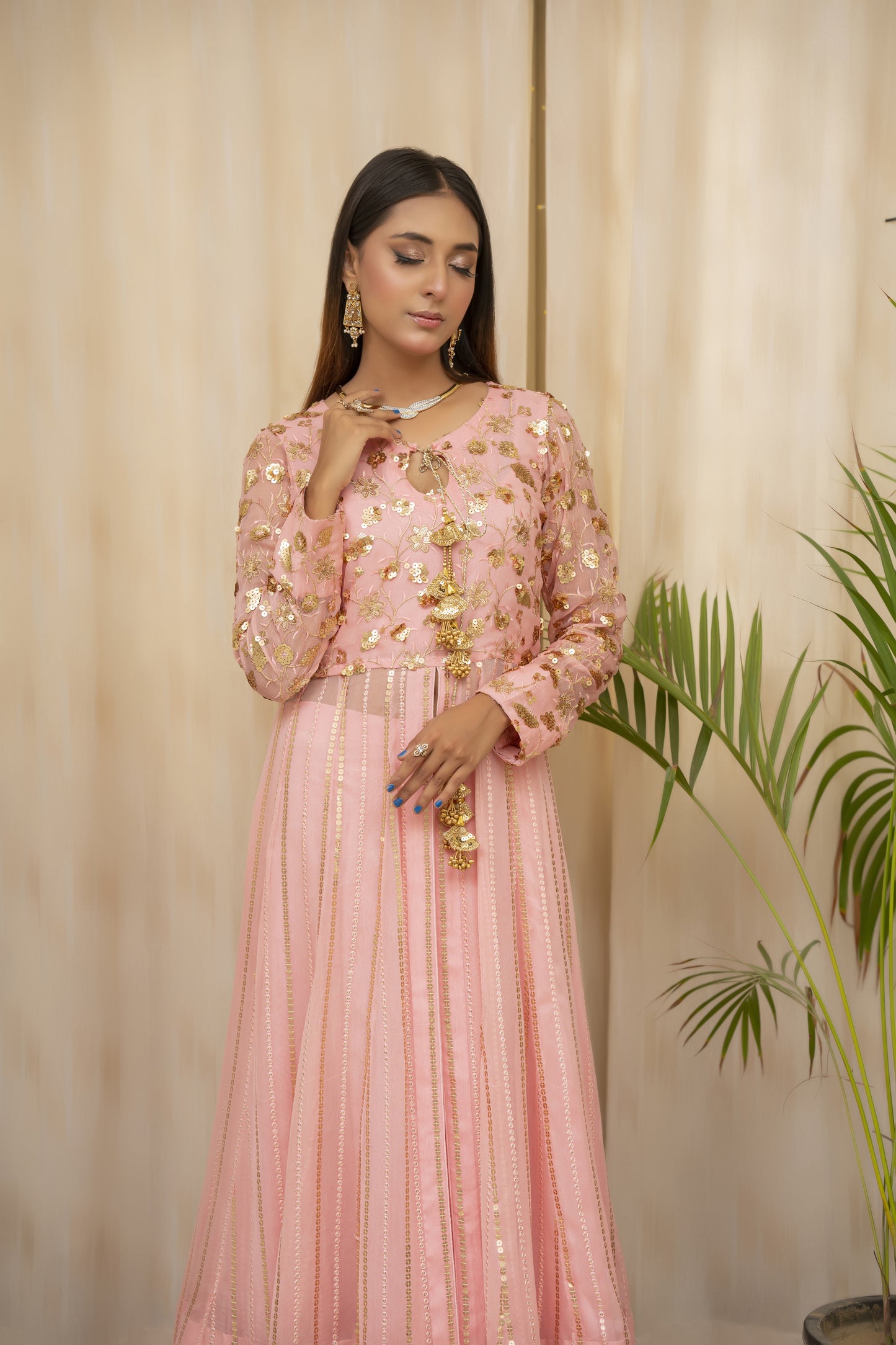 ASMIRA - Pink Lehenga Dress - 3 PCS