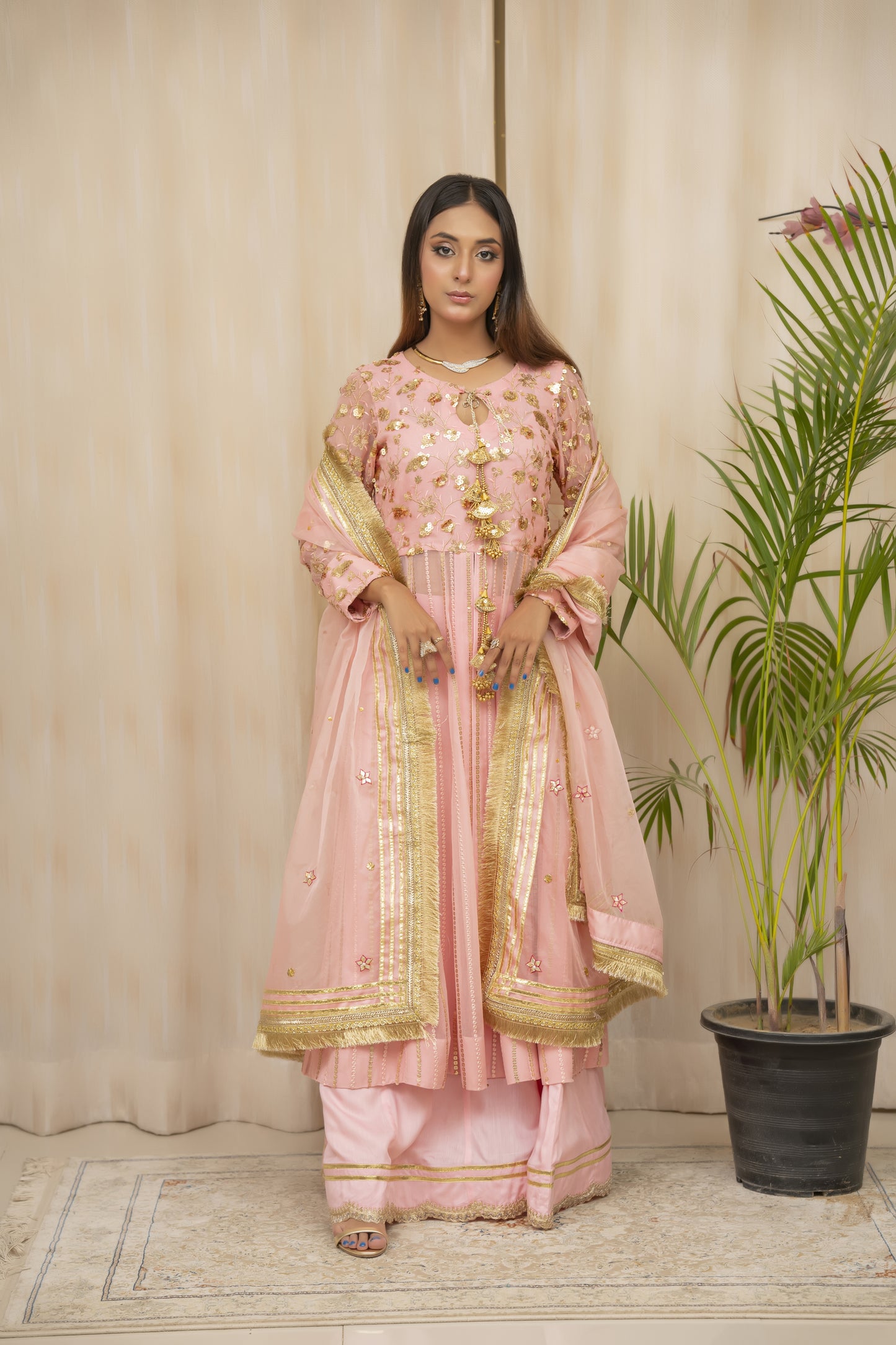 ASMIRA - Pink Lehenga Dress - 3 PCS