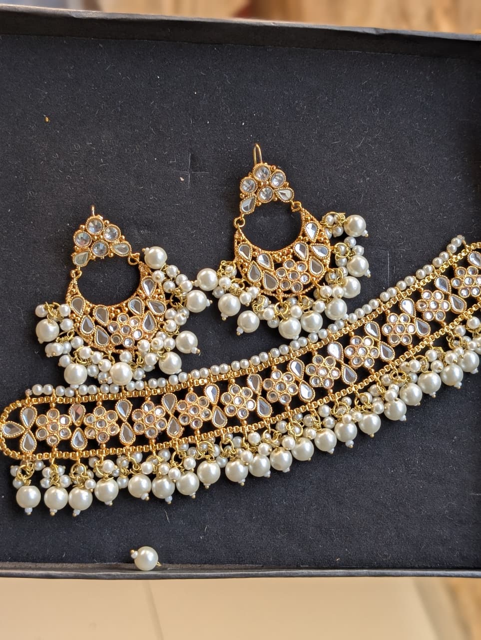 Classic Polki Pearl Choker Set